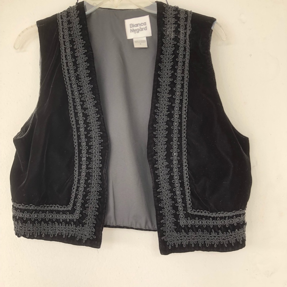 Black Velvet vest with embroidery